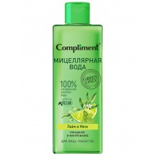 913591 Тимекс Compliment Green only Мицелл вода для лица,глаз и губ очищение, матирование Лайм Мята