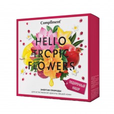 877010 Compliment HELLO TROPIC FLOWERS ПН №1401 (гель для душа 200мл + крем для рук 80мл)