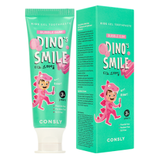 186197 Consly Детская гелевая зубная паста DINO's SMILE c ксилитом и вкусом жвачки, 60г