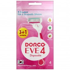 90127 DORCO ЕVE 4 shai vanilla, Жен. однораз. станок (3+1 ШТ.) 4 лезвия, плав. головка, увл. полоса