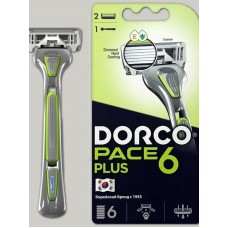 85680 DORCO PACE 6 PLUS NEW (станок + 2 кассеты) система, 6 лезвий + 1 лезвие-триммер