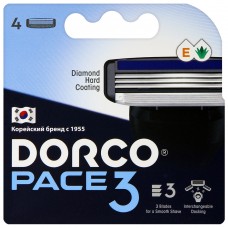 82955 DORCO PACE3 NEW (4шт). Кассеты с3 лезвиями, TRA 4040, 12уп/72уп.