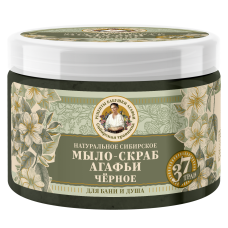 08496 РБА  Сибирская Травница Натуральное сибирское Чёрное мыло-скраб Агафьи для бани и душа,300мл