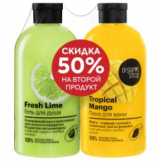 37817 Organic Shop HOME MADE Р Промо-набор:Гель для душа "Fresh Lime"+Пена для ванн "Tropical Mango"