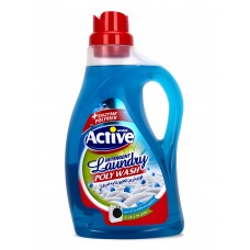 05671 ACTIVE Гель для стирки белья универсальный "Poly Wash" Свежесть моря, 2500 мл