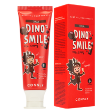 186159 Consly Детская гелевая зубная паста DINO's SMILE c ксилитом и вкусом колы, 60г