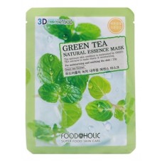 620610 FOODAHOLIC NATURAL ESSENCE MASK #GREEN TEA 3D Маска для лица с экстрактом зеленого чая