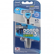 00093 DORCO PACE CROSS 3  бритв. станок + (5 кассет CROSS) с 3 лезвиями, TRC 1005