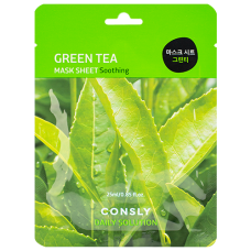 658453 Consly Тканевая маска для лица с экстрактом листьев зелёного чая, 25мл
