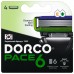 82757 DORCO PACE 6 PLUS NEW (4 шт.), кассеты, 6 лезвий + 1 лезвие-триммер