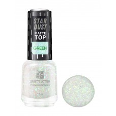 Brigitte Bottier топовое покрытие для ногтей STAR DUST MATTE TOP green 12мл