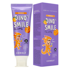 186173 Consly Детская гелевая зубная паста DINO's SMILE c ксилитом и вкусом манго, 60г