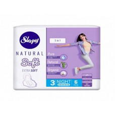 69331 Sleepy Natural Прокладки гигиенические Night Extra soft 320мм 6шт