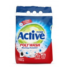 11054 ACTIVE Стиральный порошок автомат "Poly Wash" Polymer Enzyme-технология холодной стирки, 1.5кг