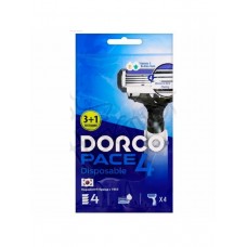 90080 DORCO PACE 4, однораз. станок (3+1 ШТ.) плав. головка, 4 лезвия, увл. полоса
