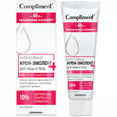 918701 Тимекс Compliment CERAMIDE+ Интенсивный крем-эмолент для лица и тела, 50мл