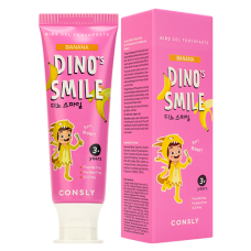 186180 Consly Детская гелевая зубная паста DINO's SMILE c ксилитом и вкусом банана, 60г